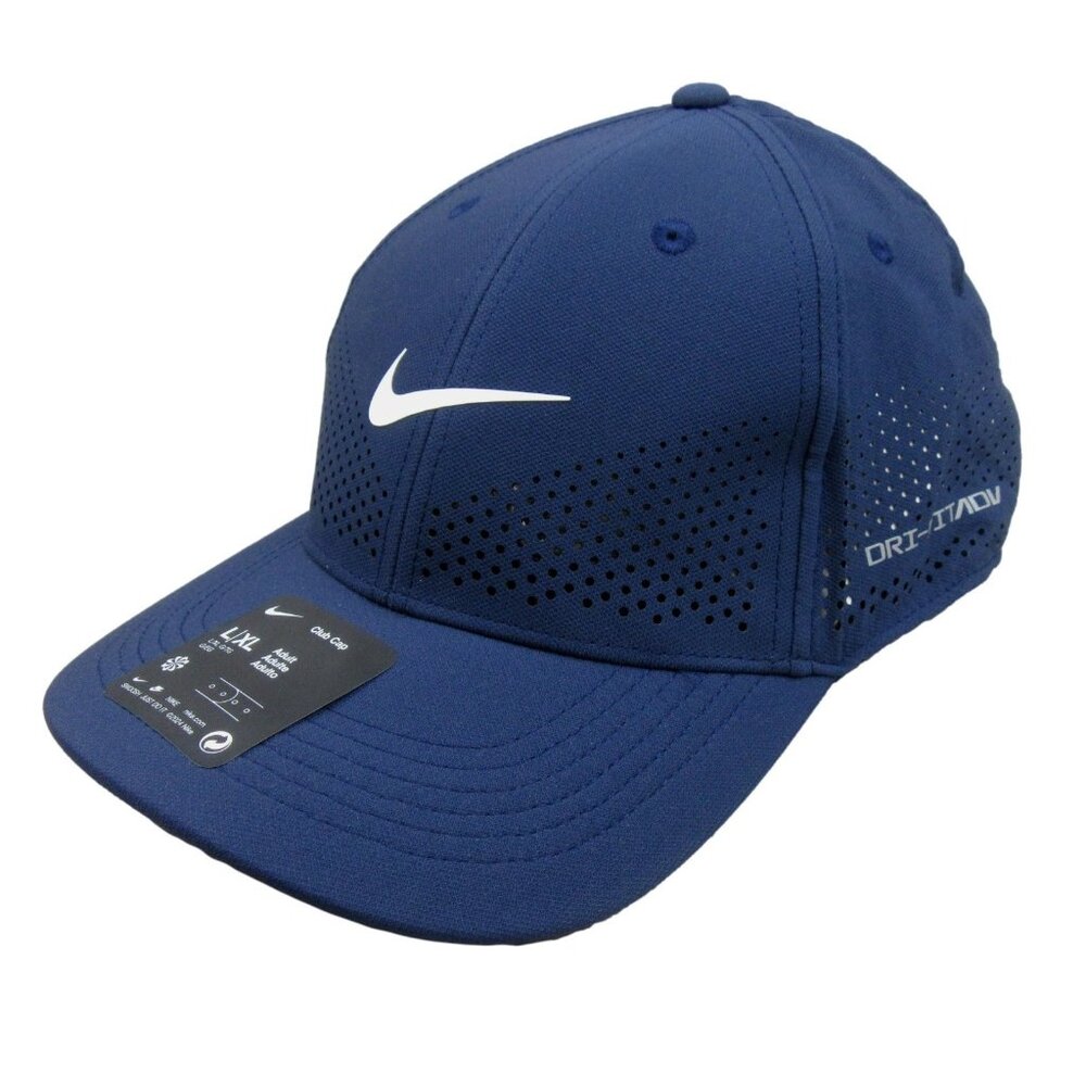 Nike Dri-Fit ADV Club Structured Swoosh Blue Hat Cap Size L/XL NEW - Picture 1 of 13